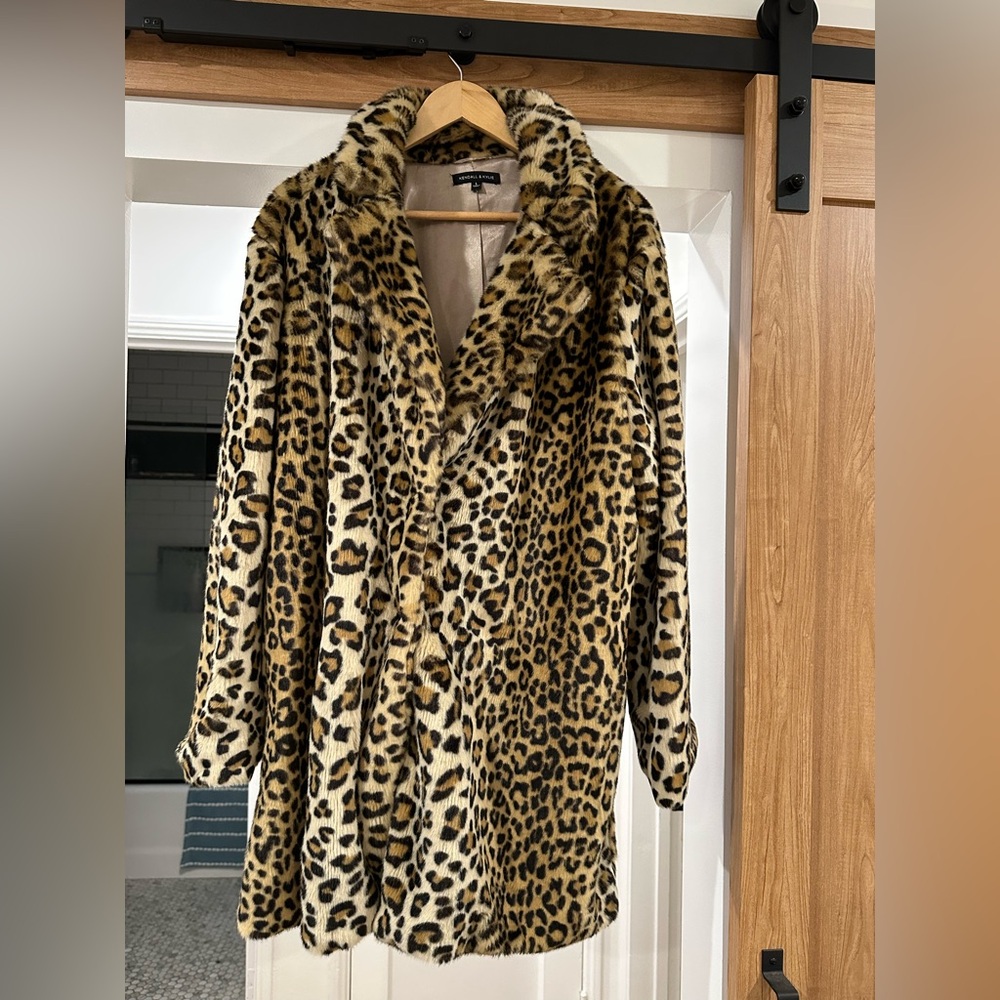 Kendall & Kylie Leopard Print Teddy Jacket